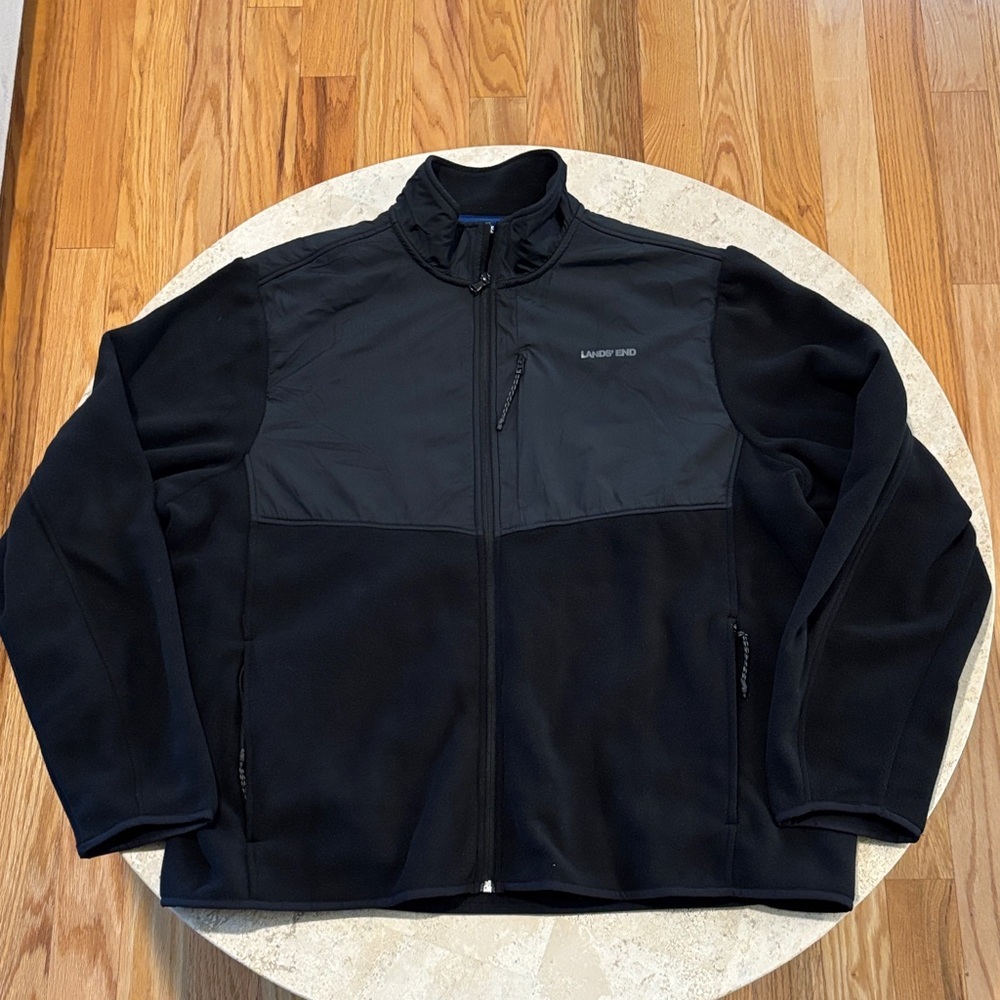 Lands End XL men’s Black Performance fleece Jacket‎